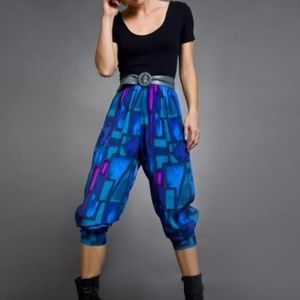 Funky cool toned colorblock print highwaisted pant